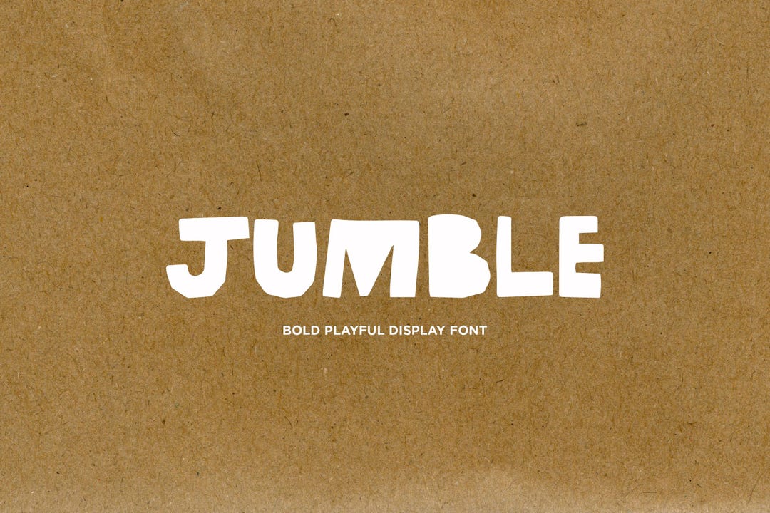 Jumble Lettering Style Jumble Font, Bold Playful Display Typeface, Handmade Imperfect Cutout ...