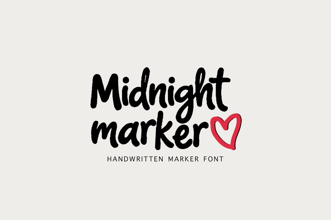 Midnight Marker Font | Bold Brush Script Typeface (OTF/TTF) Digital ...