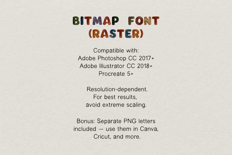 You Letter Bitmap Watercolor Pastel Font – Milk & Honey Cute Nursery Alphabet, Bitmap OTF ...