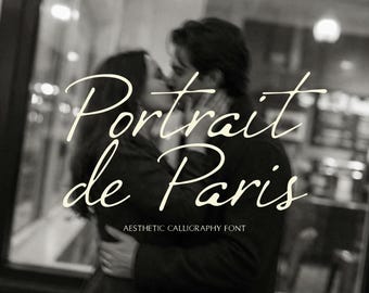 Portrait de Paris – Elegant Calligraphy Script Font | Romantic Signature Typeface | Wedding Branding Logo Font
