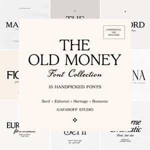 Old Money Serif Fonts Bundle, Luxury Branding Fonts, Editorial Font Collection, Elegant Wedding Fonts, Vintage Logo Font Pack