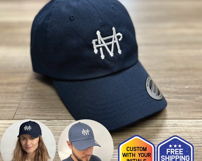 Two letter monogram Dad hat, monogram hat, monogram hats for woman, custom baseball hat, custom initial hat, custom initial hat for kids