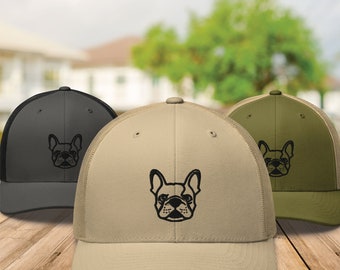 French Bulldog  silhouette Embroidered Trucker Hat , Perfect Gift for Frenchie Lovers, French bulldog hat, french bulldog hat, doglover gift