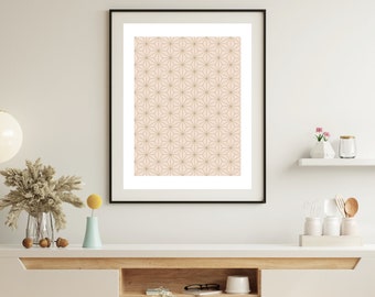 Japanese Asanohana Art PDF Downloadable Print | Digital Wall Art | Instant Download | Asian Home Decor | Printable Japanese Wall Art | Gifts