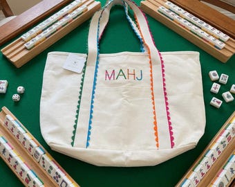 Mahjong Canvas Tote Bag