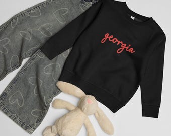 Kinder Sweatshirt mit Rundhalsausschnitt, Georgia Script