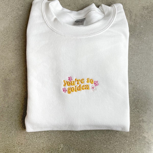 You're so golden embroidered sweater | HS Fine Line | Golden | Harry