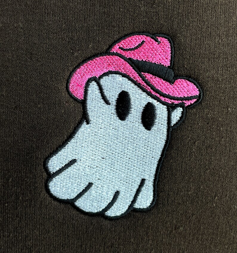 Spooky Embroidered Ghost Sweater Halloween Sweater Halloween Crewneck