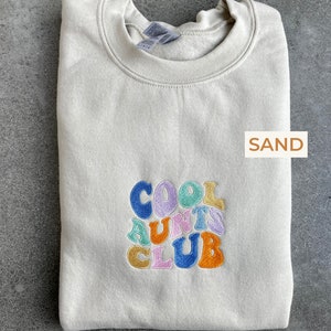 Felpa Cool Aunts Club, Felpa con ricamo della zia, Nuova zia, Maglione della zia, Maglione per l'annuncio della gravidanza, Felpa della sorella, alla moda