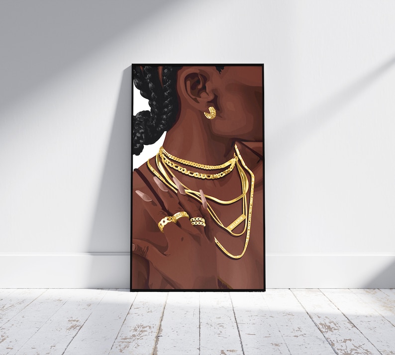 Black Girl Wall Art Black Girl Art Abstract Art Printable Etsy