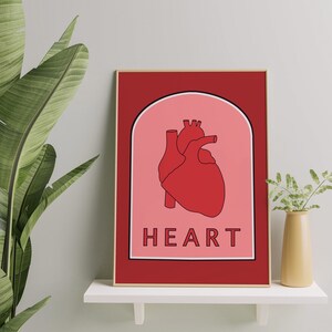 Arte della parete stampabile di anatomia moderna del cuore