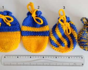 Handmade crocheted drawstring coin purse