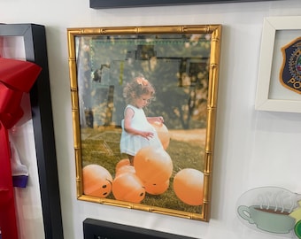 Gold Bamboo Picture Frame Bamboo Frame Bamboo photo frame Frames Bamboo 5x7 8x10 11x14 12x16 16x20 18x24 20x30 Custom Framing