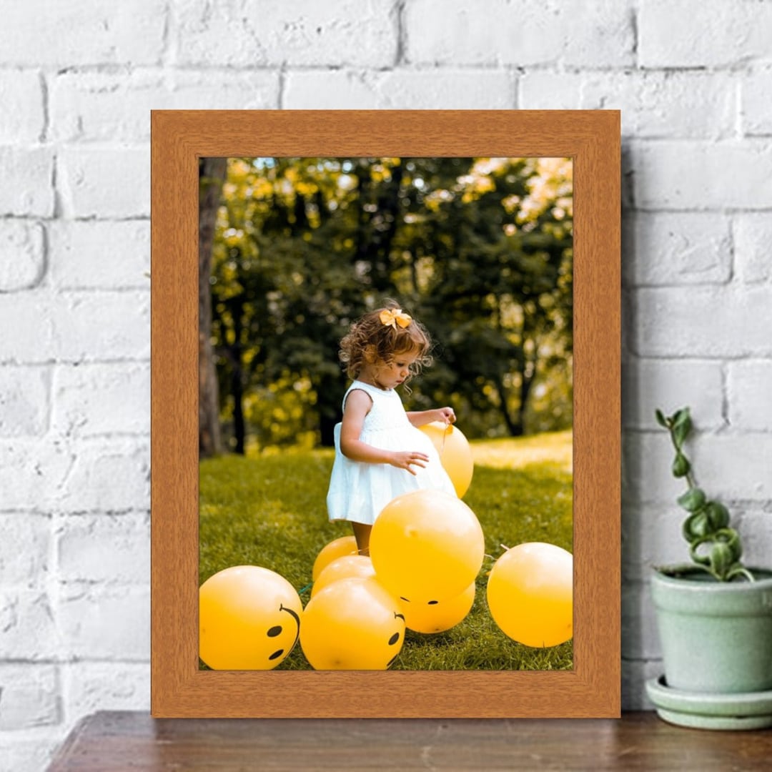 アメリカン50'sミッドセンチュリーハワイアントロピカル風景画 バンブーフレーム Honey Pecan Wood Picture Frame - Flat Modern Framing - Etsy
