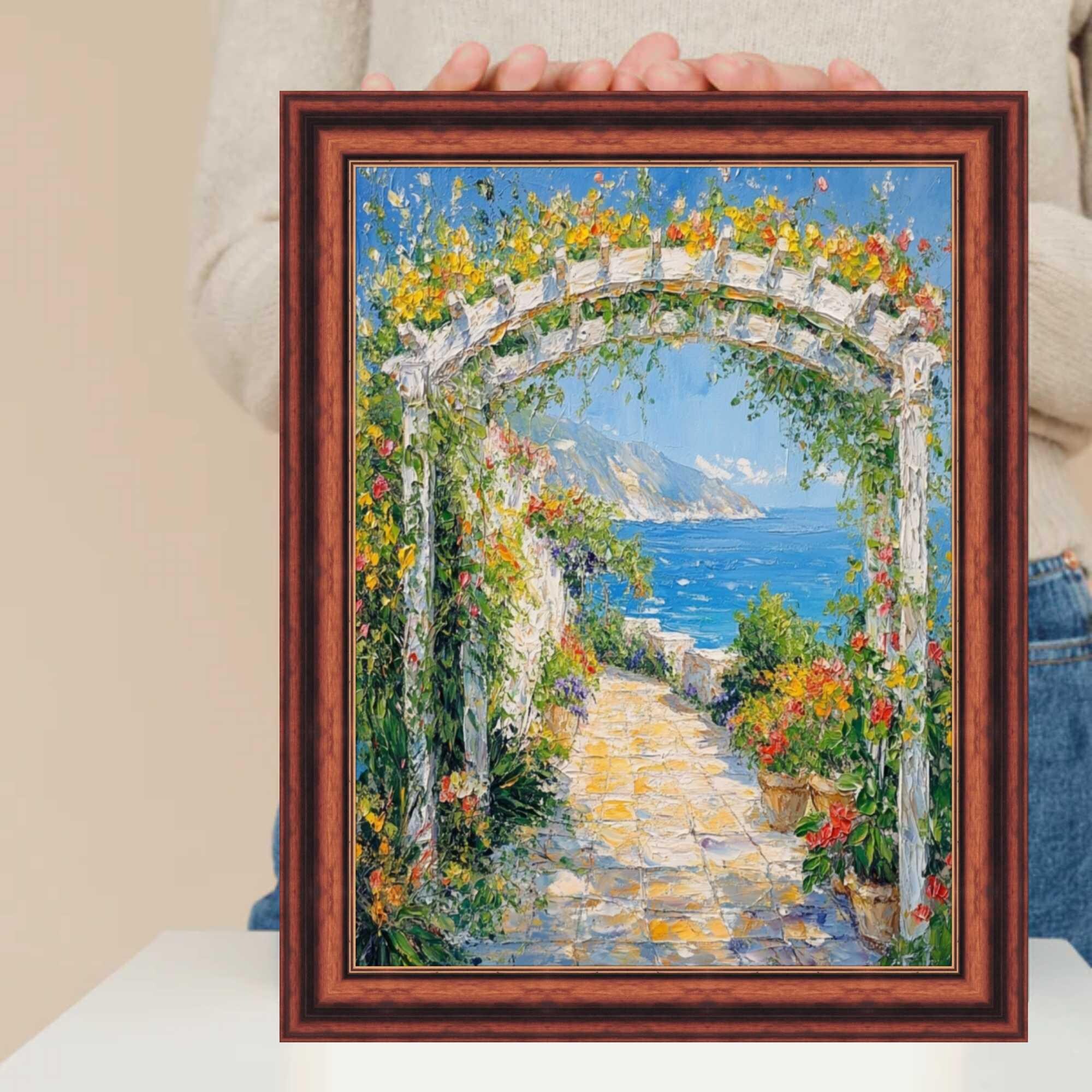 Deknudt Frames ovale, noyer, clair, foncé et noir + bordure dorée