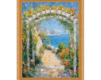 Smal klassisk guldfärgad tavelram med blommotiv, 11x14