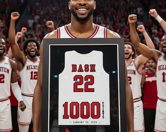 1000 Point Basketball Jersey Frame — Senior Night Milestone Gift