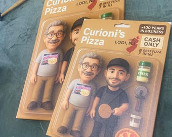 Pizza guy Ai generated action figure Toybox 14x20 canvas Art