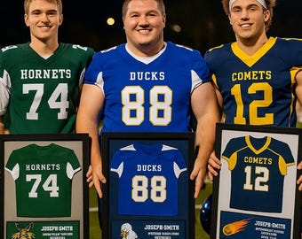 Senior Night Gift Football High School Jersey Frame Print