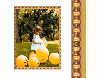 Thin Traditional Gold Leaf Beaded Picture Frame 11x14 16x20 18x24 20x30 24x36