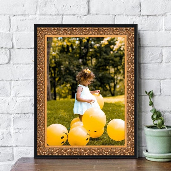 Ornate Gold Picture Frame With Black Outside Lip - Etsy