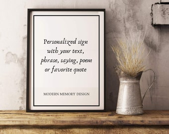 Custom Quote Print: Personalized Typography Sign, Poem Art