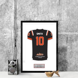 College Football Jersey Frame Senior Gift Idea Football Baseball Basketball Softball - Picture frame Display