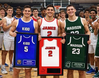College Senior Night Basketball Gift Picture frame Jersey 18x24 inch