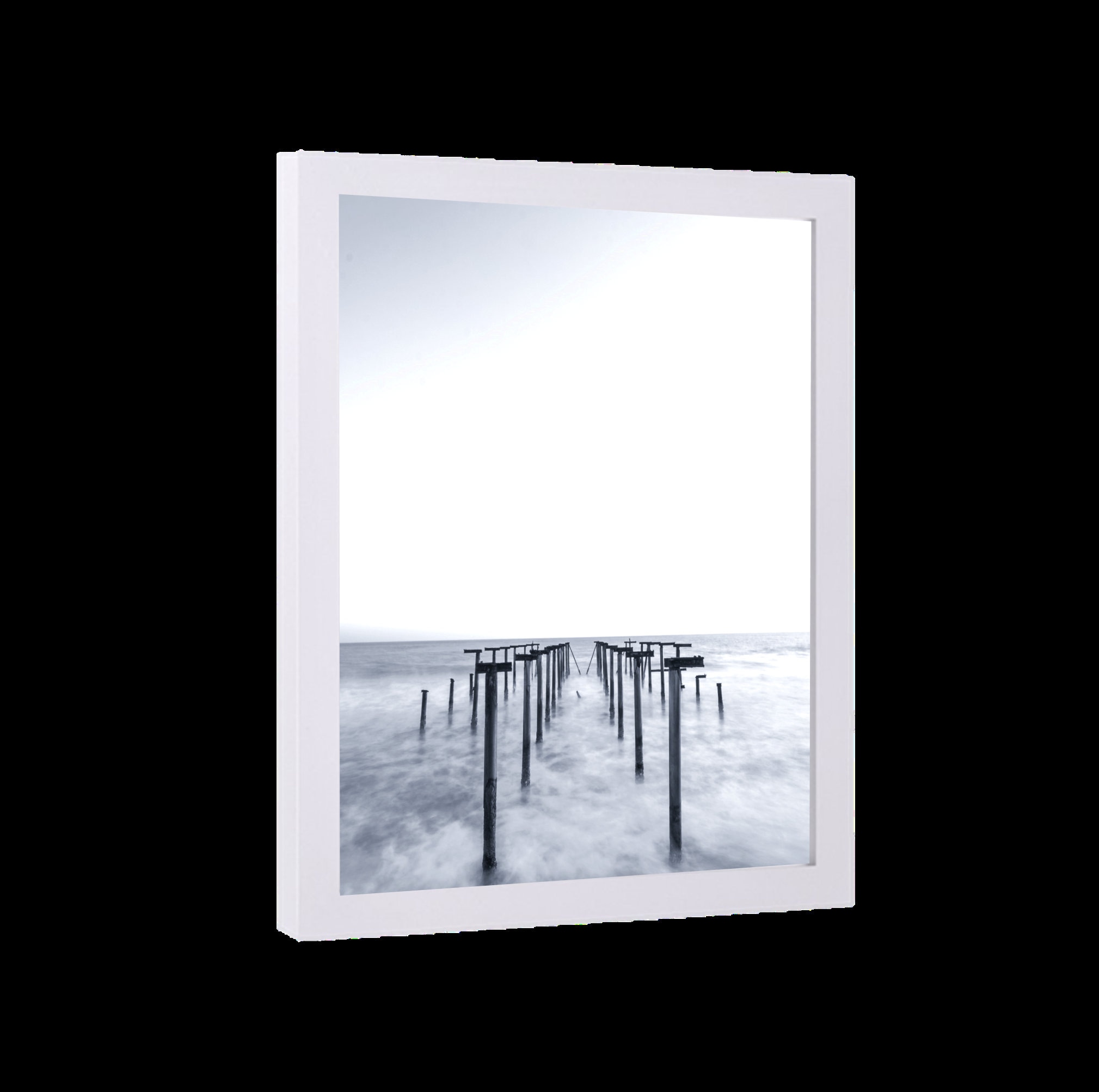 Black White 40x40 Picture Frame Wood With Acrylic Glass Office Poster 