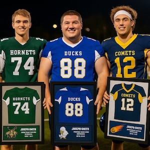 Senior Night Gift Football High School Jersey Frame Print