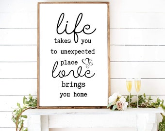 Letrero de madera personalizado para el hogar: decoración rústica de pared estilo granja.