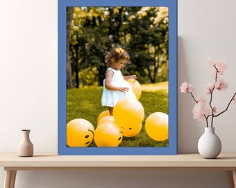 11x14 Blue Picture Frame Flat Modern Framing 14x11