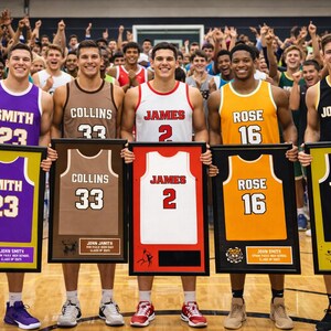 Basketball Jersey Rahmen: High School Senior Night Geschenk - 18 x 24 Zoll Rahmen - 6 Stunden Turn around