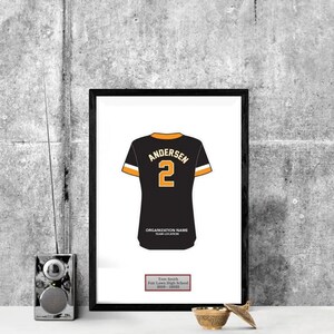 Personalized Softball Jersey Print: Senior Night Gift, Graduation Keepsake- 18x24 inch Frame- 6 Hr Turnaround