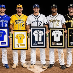 Custom Baseball Softball Jersey Frame Athlete Gift 18x24 - Senior Night baseball Softball Jersey