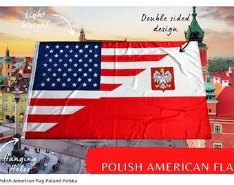 Polish American Flag Polska Flaga Poland American-Polish Friendship flag Polish Eagle Polska