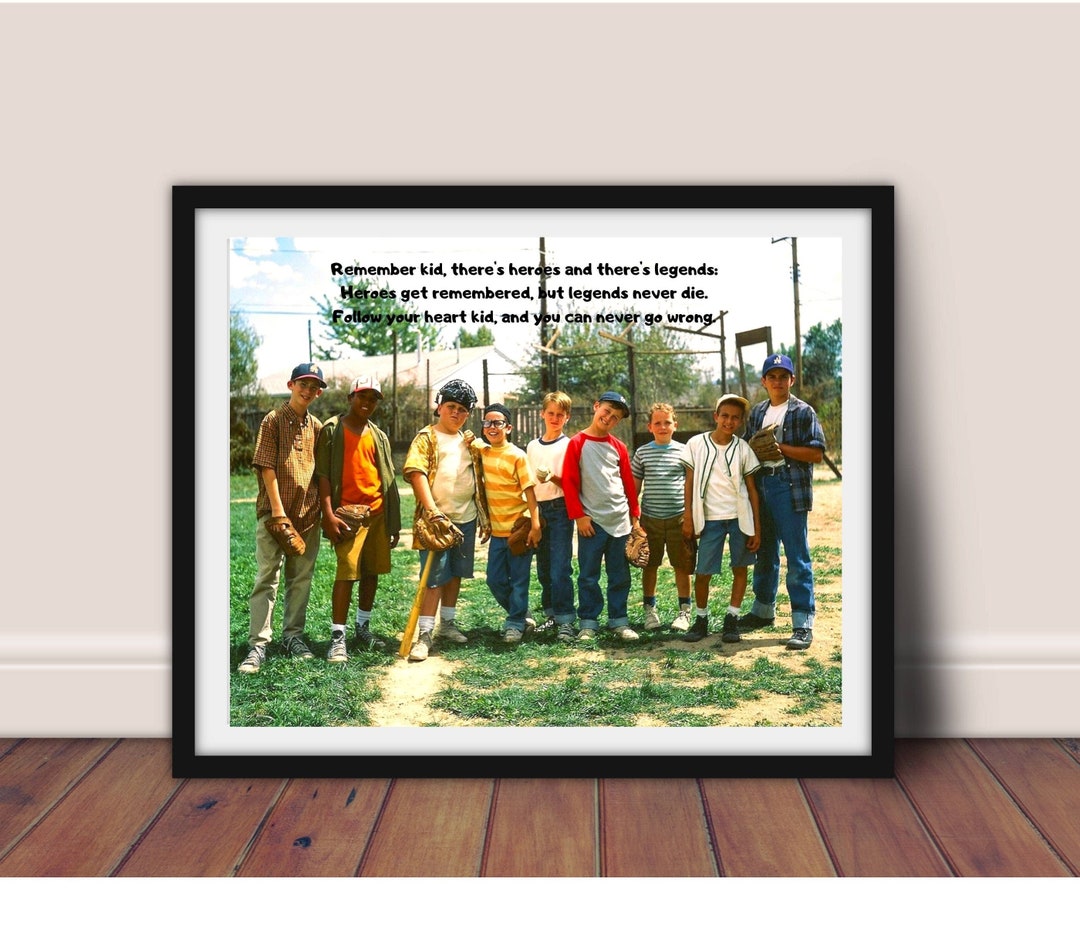 Sandlot Movie Poster Quote Baseball Picture Framed Kids Art Gift Office ...