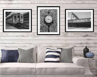 Set di 3 stampe su tela incorniciate per la casa a Hoboken, New Jersey.
