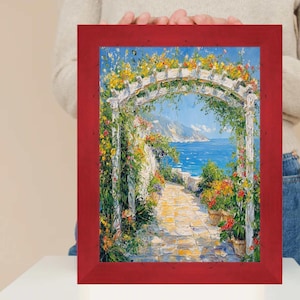 Red Burl Wood Flat Picture Frame