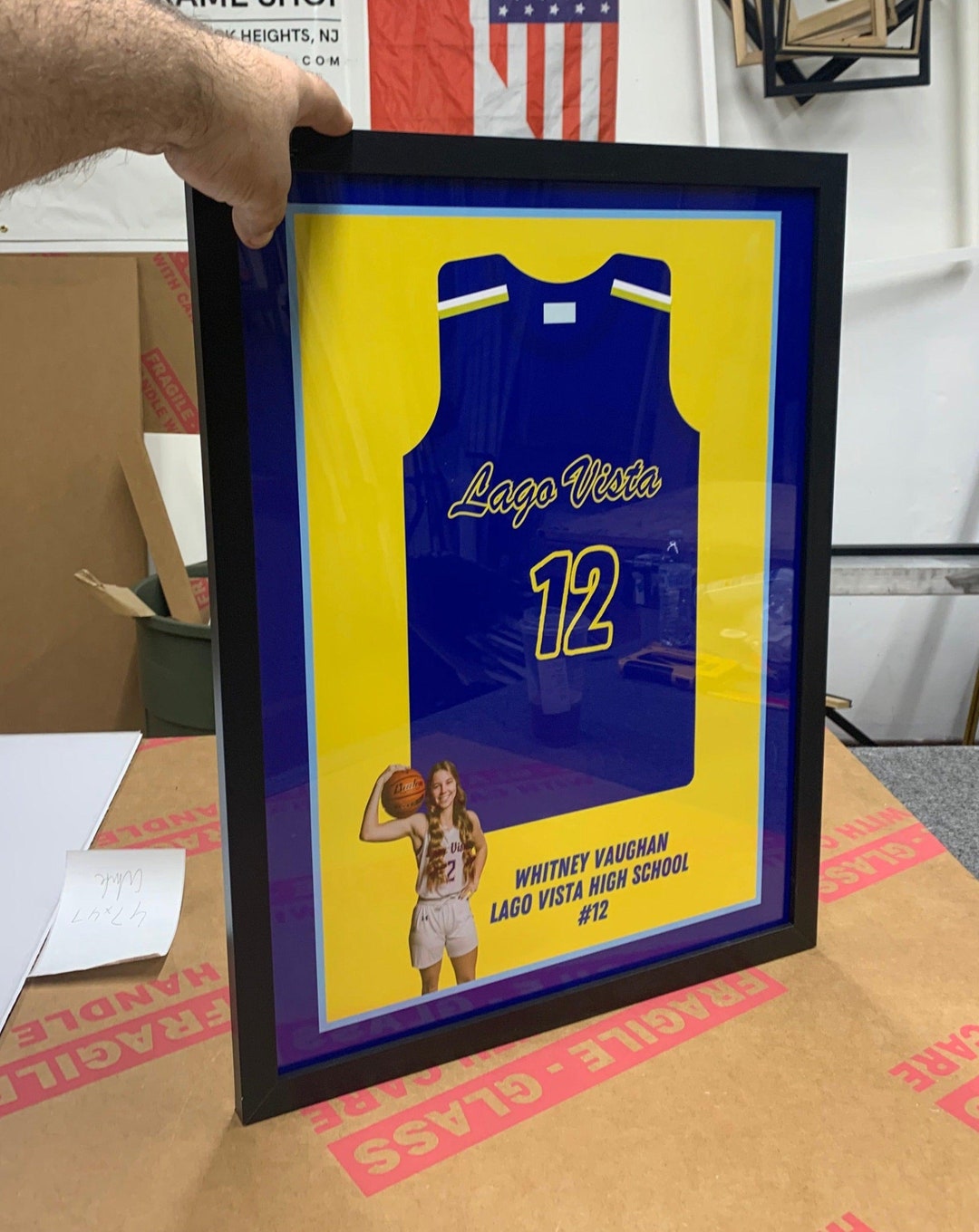 Personalized Basketball Jersey Frame: High School Senior Gift- 18x24 Inch  Frame