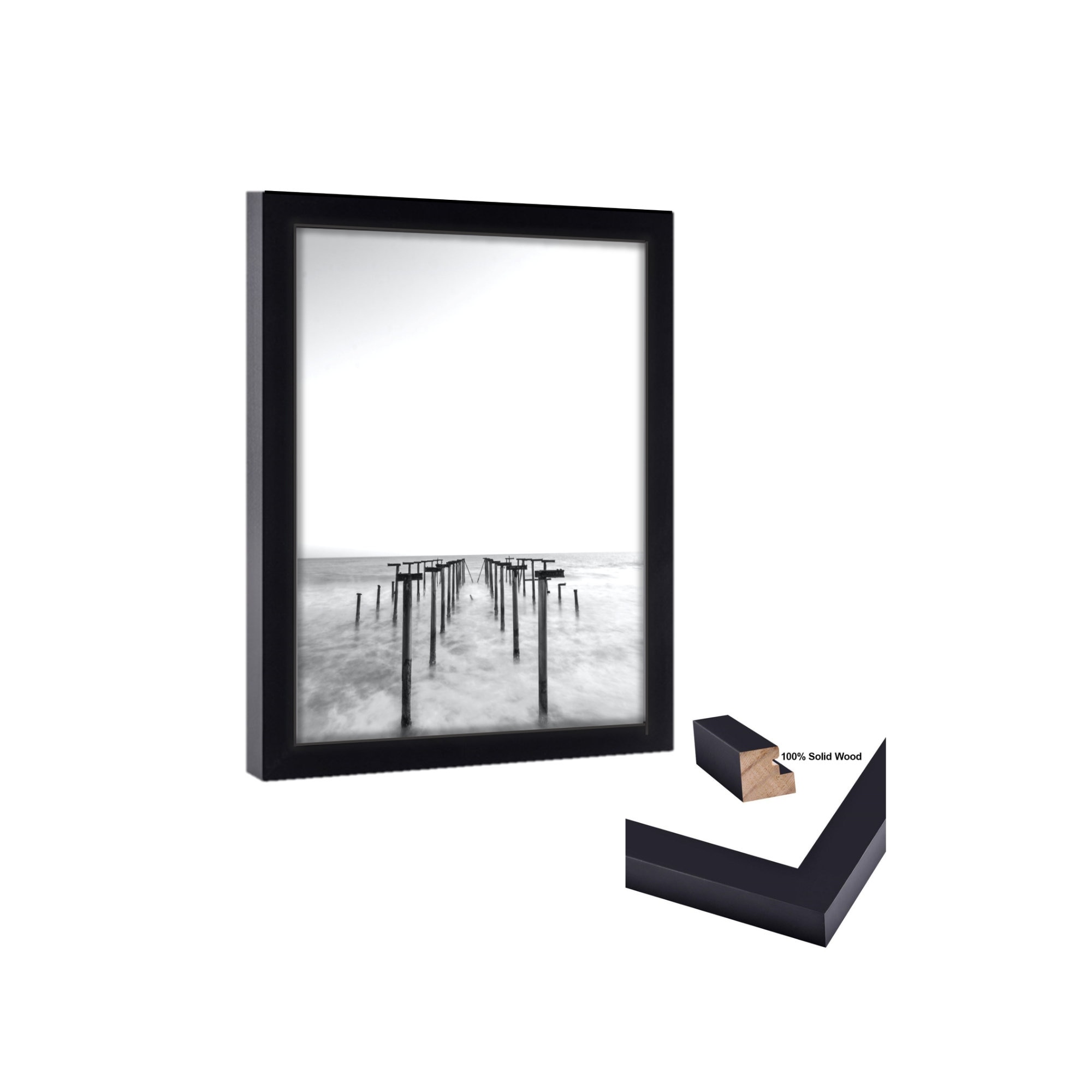 Black 40x60 Picture Frame: Pine Wood Poster Framing - Etsy
