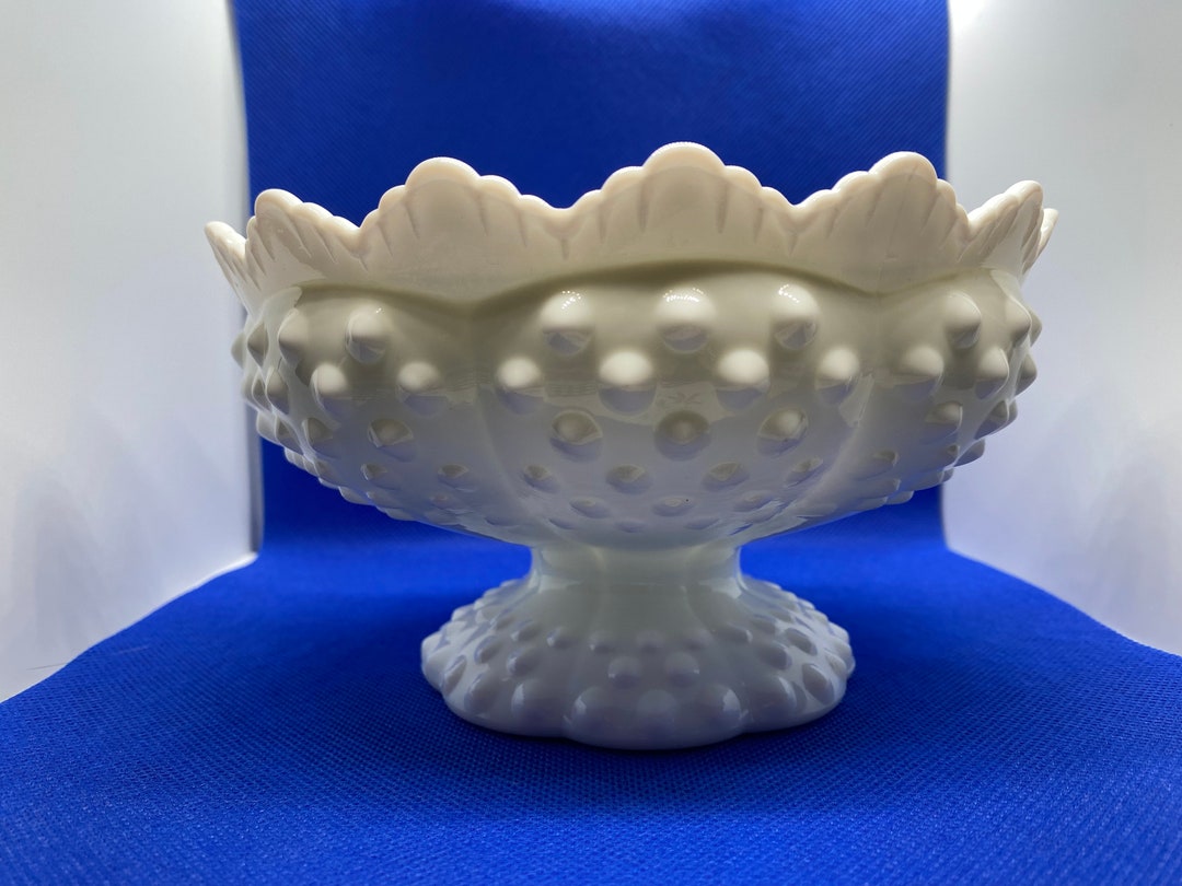 Fenton White Milk Glass Candle Holder/ Dish Etsy