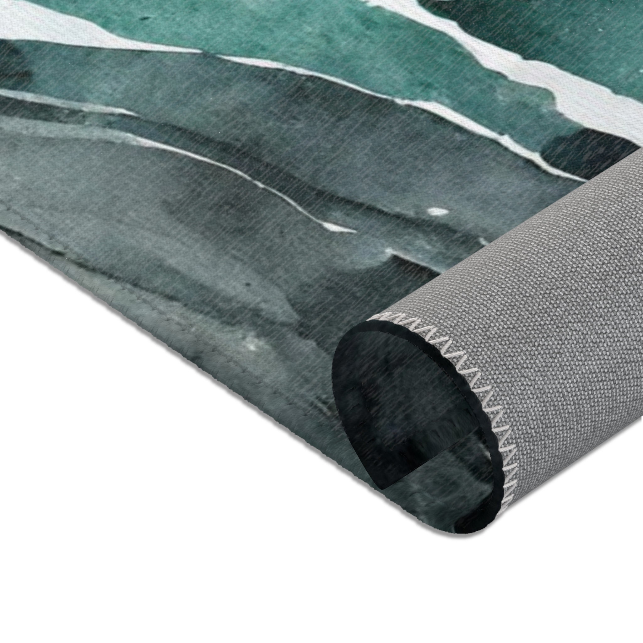 Teal Abstract Modern Contemporary Wave Area Rug Home Decor - Etsy