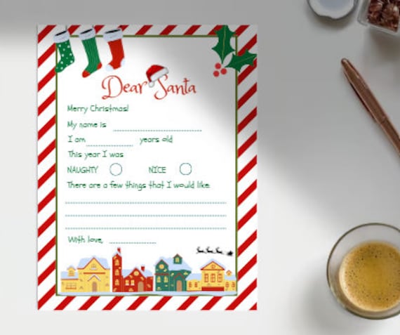 Letter to Santa, Christmas Letter, Santa Letter - Etsy