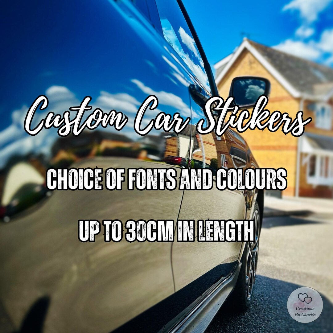 Car Sticker Writing Custom Car/van/truck/camper Stickers: Personalised Vinyl Lettering ...
