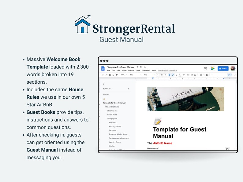 House Manual Google Drive Template | Welcome Book, Guest Manual &amp; House Rules - Etsy