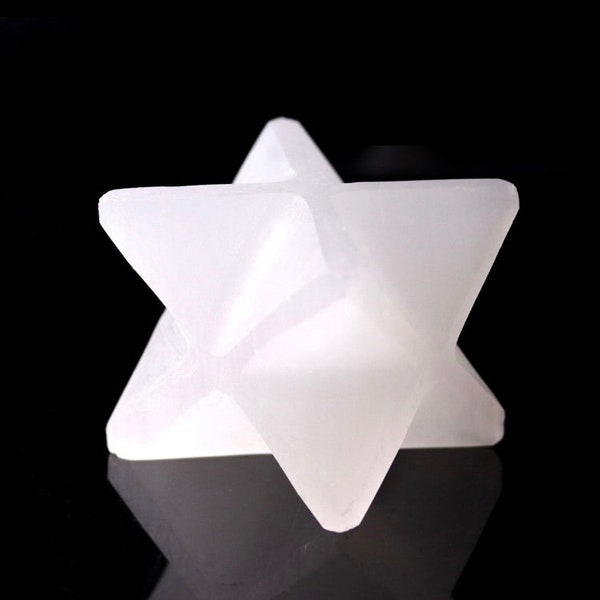 HUGE Selenite Merkaba | Almost 1lb | Genuine Satin Spar Crystal | XL Merkibah | US Seller