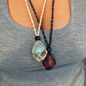 Macrame Stone Holder Necklace