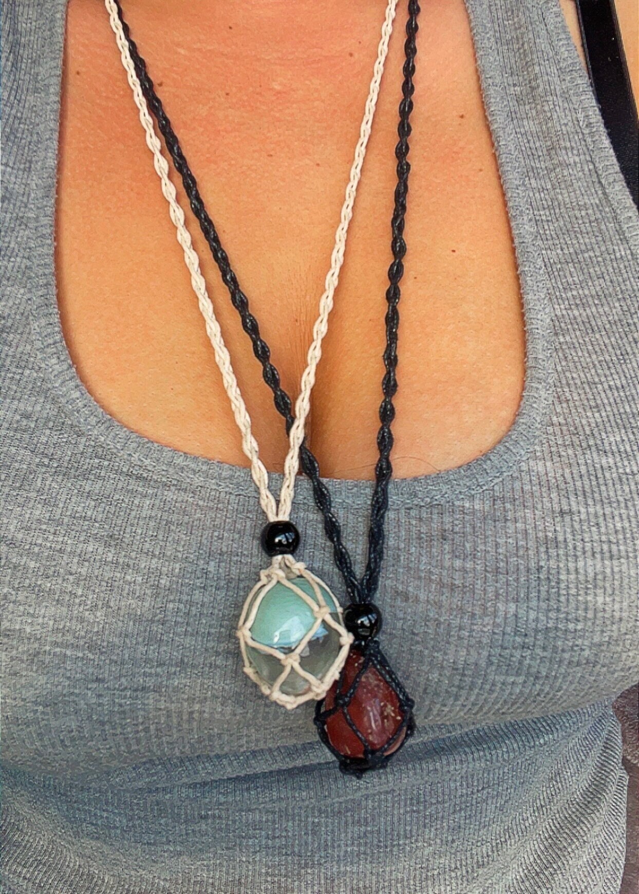 Crystal Healing Necklace - Black Cord – Marie's Jewelry Store