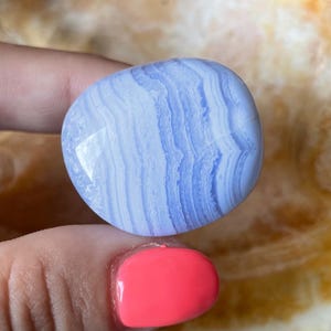 Blue Lace Agate High Quality Crystal Tumbled Pocketstone